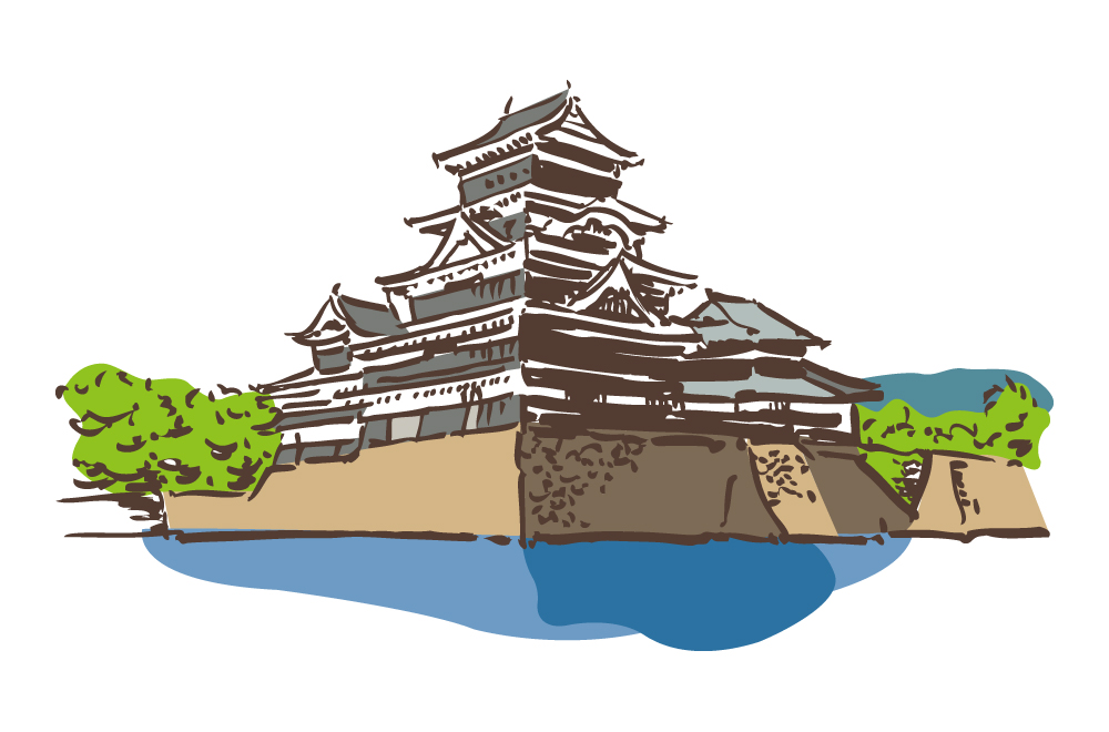 日本のお城 現存12天守閣 を描く 筆ペン画 ネクストワンwebマガジン