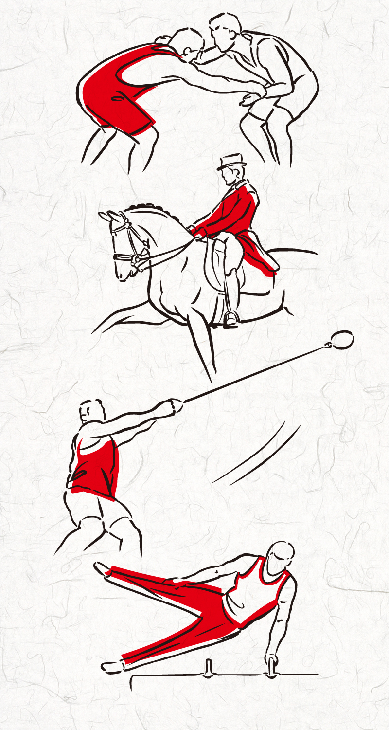 夏季オリンピック競技種目を描く 筆ペン画 ネクストワンwebマガジン
